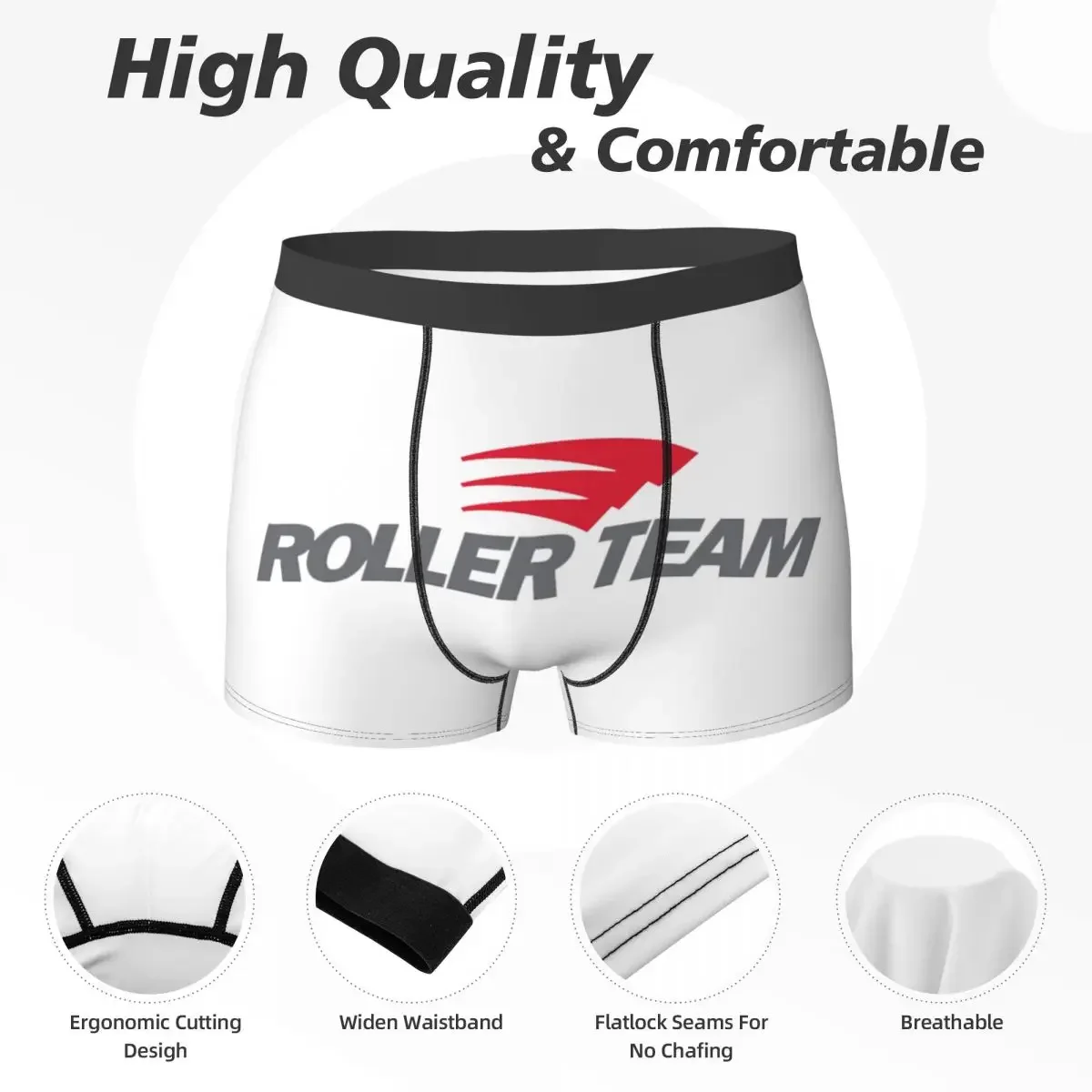 Boxer Underpants Shorts ROLLER TEAM Caravan Panties Men's Ventilate Underwear for Homme Man Boyfriend Gifts