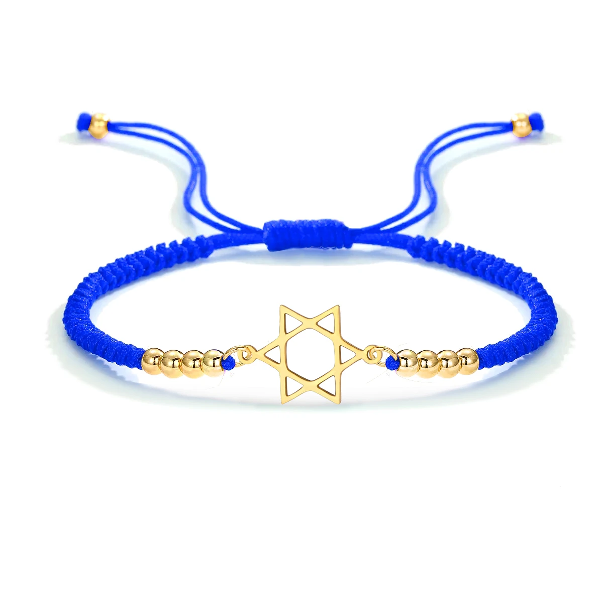 المكرر المصقول الفولاذ المقاوم للصدأ اليهودية نجمة ديفيدز محظوظ سحر سوار المرأة الأحمر سلسلة مكرامية قابل للتعديل مجوهرات الحاضر