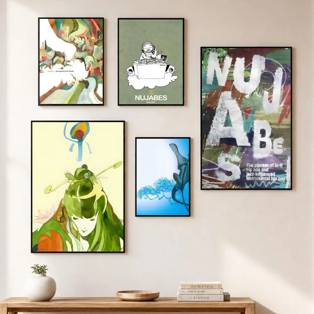 Music Producer N-Nujabes Poster Self-adhesive Wall Mural Art Waterproof Sticker For Bar Room Decor High Quality Print Gift