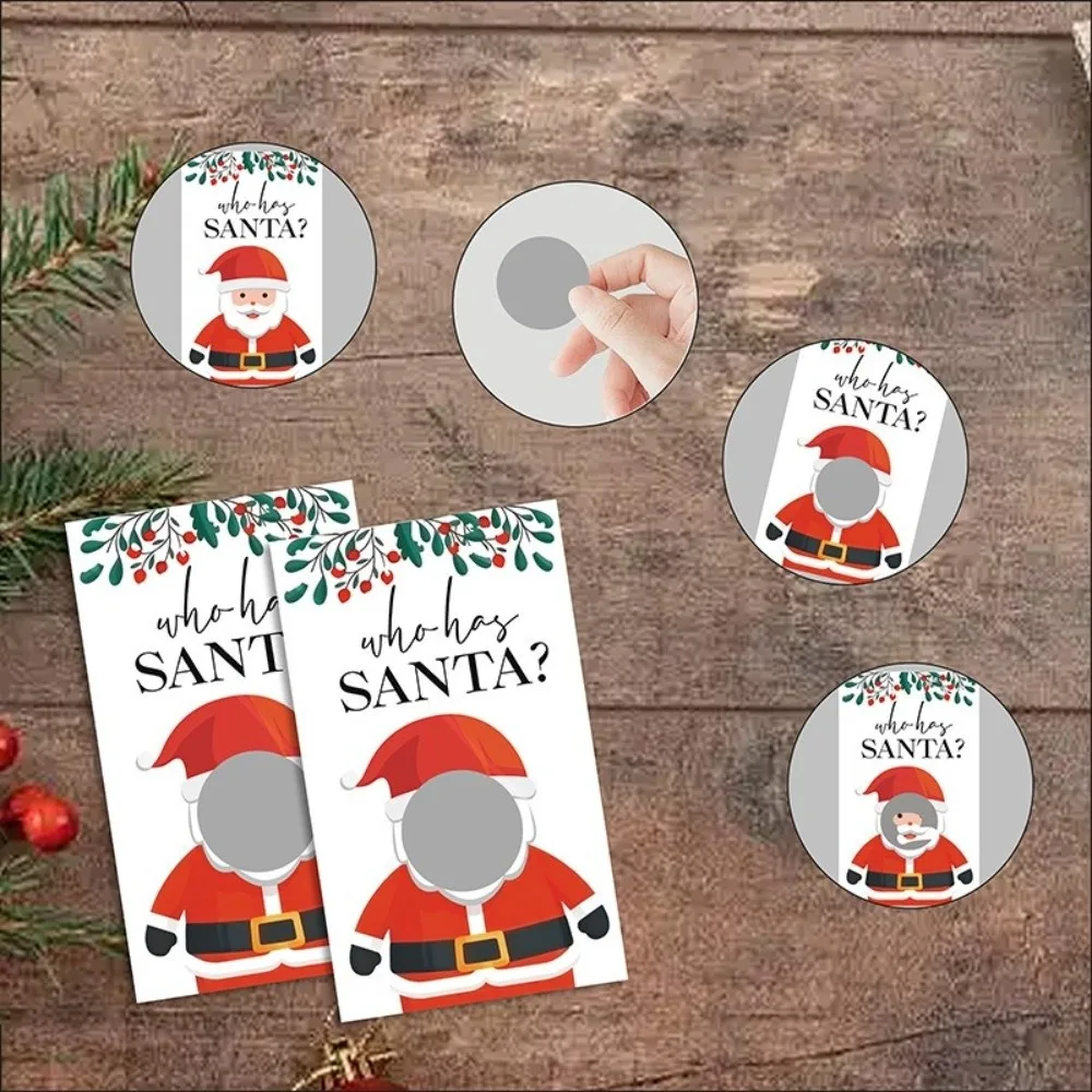 Paper Christmas Party Cards Non-Cash Prize Draw DIY Games Scratch Off Cards Self-Scratchable Christmas Party Supplies