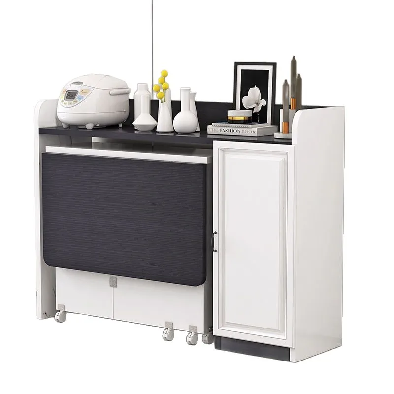 

Складной обеденный стол, шкаф, бытовая небольшая квартира, комбинация передвижных боковых шкафов.