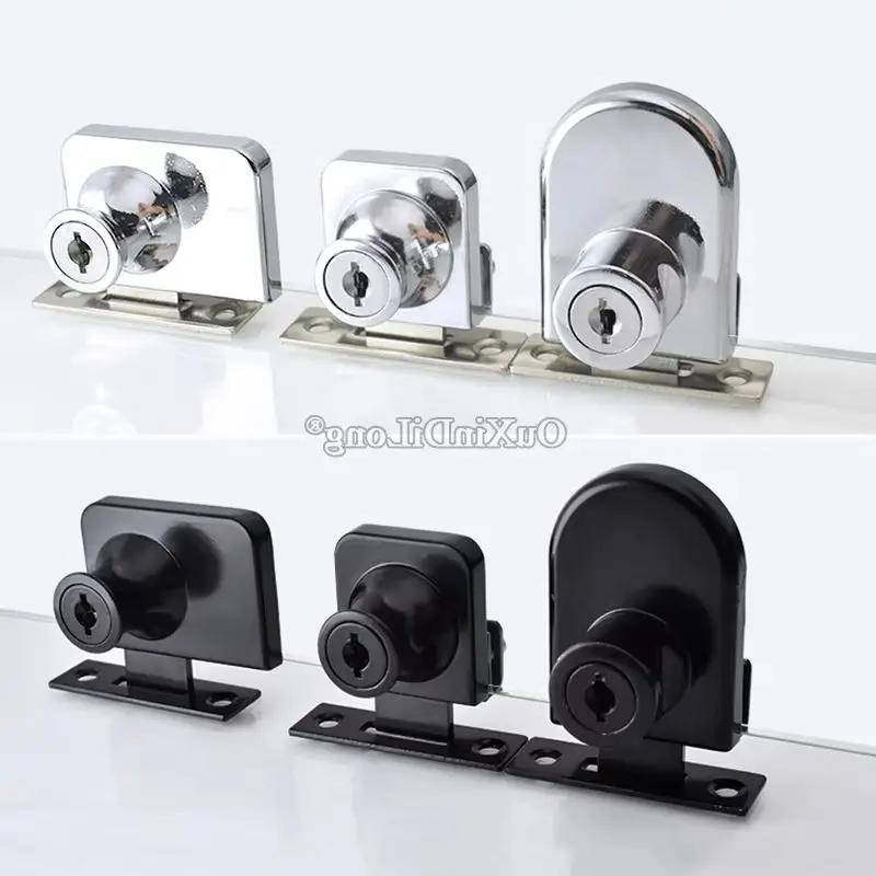 

Brand New 4Sets Glass Cabinet Locks Shopping Mall Phone Jewelry Display Cabinet Locks w Keys Black/Chrome