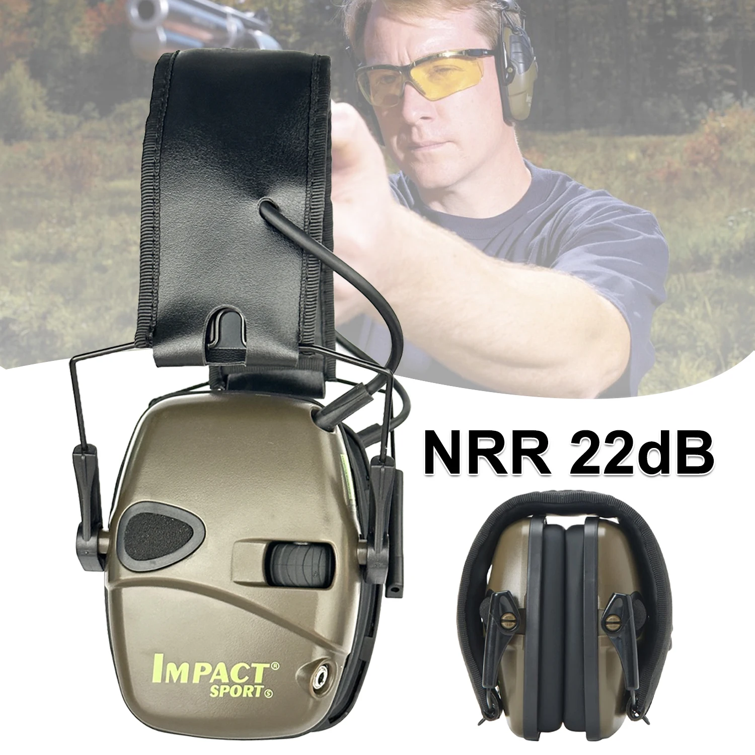 1pc Electronic Shooting Earmuffs Tactical Impact Sound Amplification Headset Ear Protection Anti-noise Earmuffs Outdoor Sports
