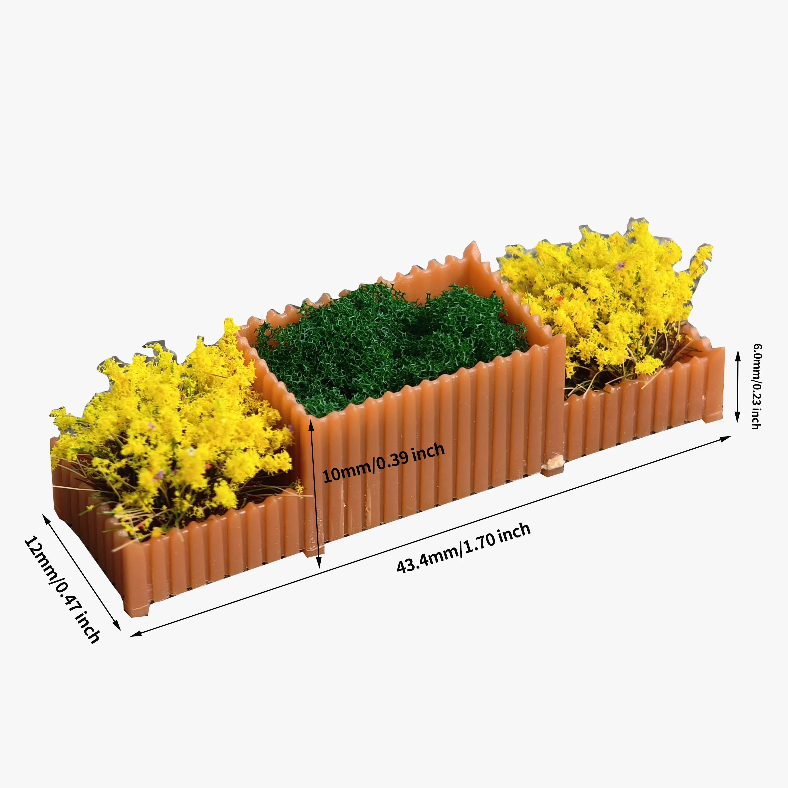 2 Stück Mini-Blumenbetten, Modell, künstliche Pflanzen für DIY-Modellherstellung/Mikrolandschaft/Sandtisch, Gartendekoration/Diorama