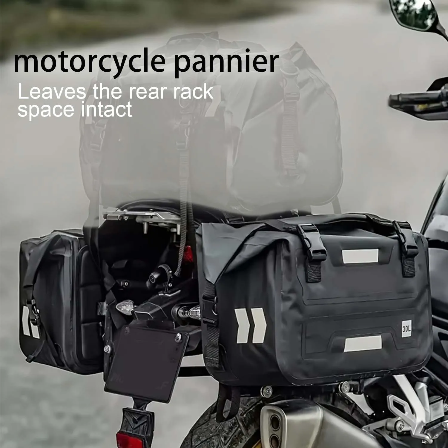 

Сумка для мотоцикла большой емкости объемом 30 л, сумка для верховой езды на открытом воздухе, со светоотражающими функциями для ночного использования, съемное заднее сиденье, два си