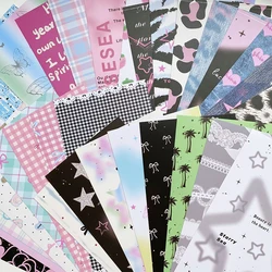 8Pcs Vintage American Material Paper Sticker Decoration Scrapbooking Journal DIY Collage Background Paper Kawaii Stationery