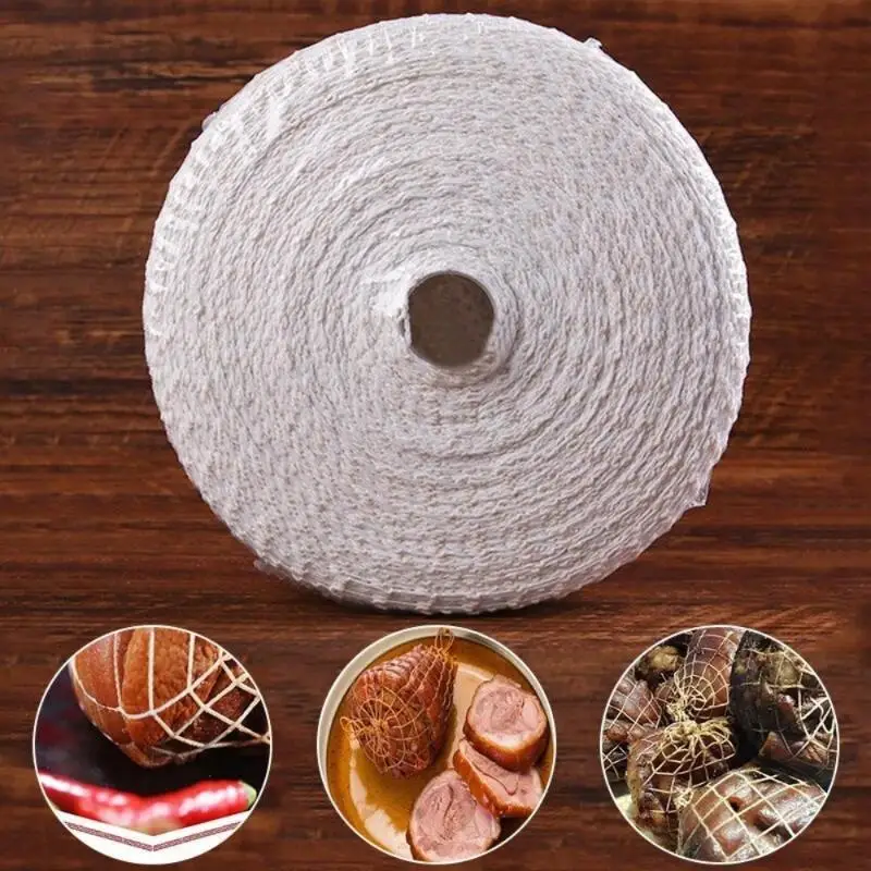 New 2026 Cotton Sausage Netting Roll 3M Food Mesh Bag Reusable Cooking Net For Homemade Ham Sausage BBQ Kitchen Supplies