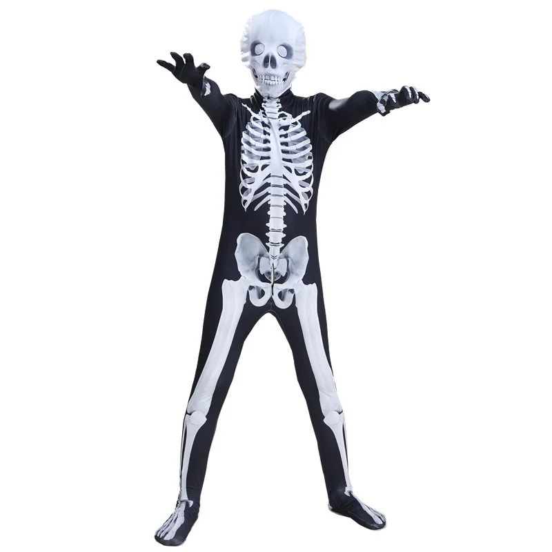 Eng Jumpsuit Kostuum Volwassen Mannen Vrouwen Het Hark Kostuum Zalgo Slenderman Bodysuit 3d Eng Halloween Kostuum Voor Kinderen Jongens Meisjes