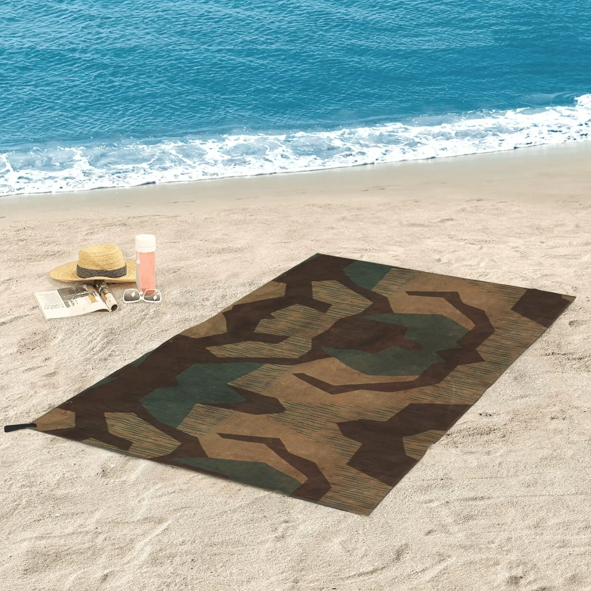 Splintertarn German WW2 Camouflage Army Military Camo Beach Towel Soft Microfiber Quick Dry Absorbent Quick Towels For Yoga