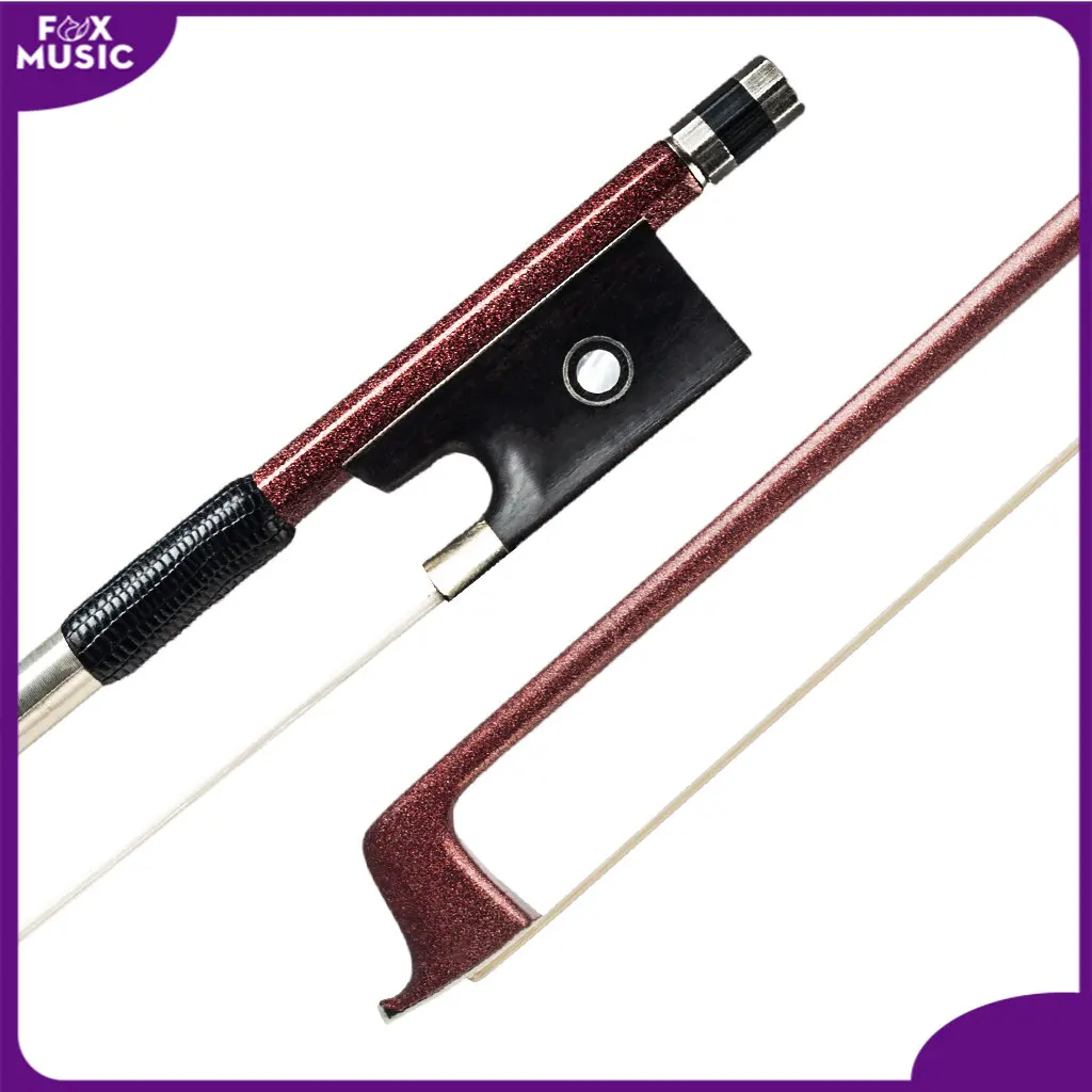 

4/4 Violin Bow Carbon Fiber Violin Bow Acoustic Violin Electric Fiddle Bow Ebony Frog W/Paris Eye Inlay Brown Color Well Balance
