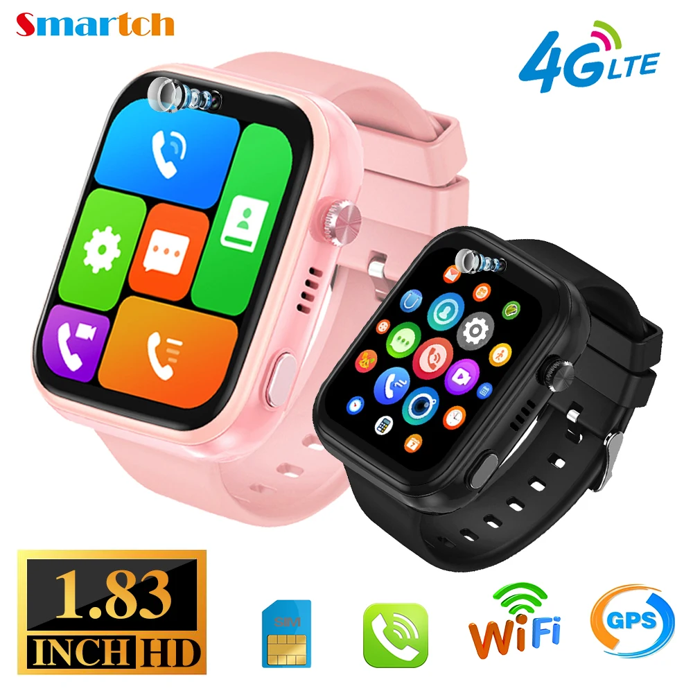 

Смарт-часы детские, 1,83 дюйма, GPS, Wi-Fi, LBS позиционирование