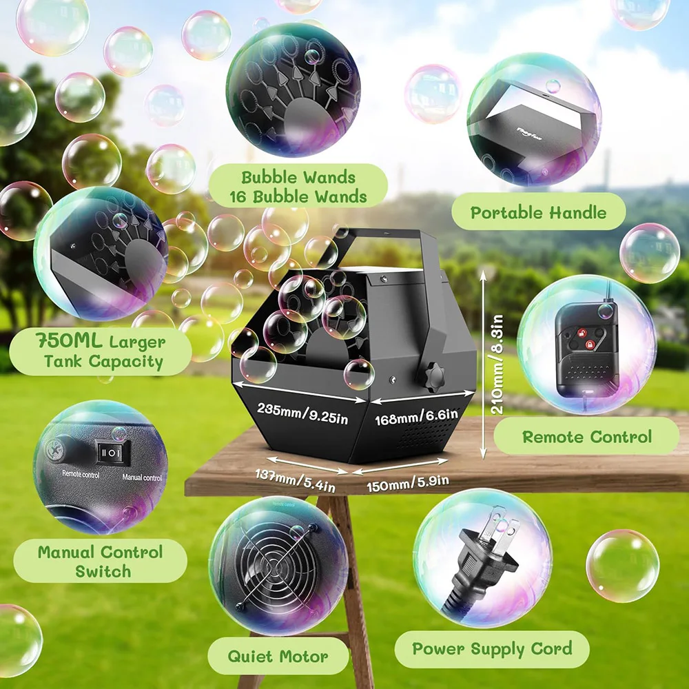 RGB LED Bubble Machine with Remote Control for Weddings Festivals DJ Parties Bubble Machine Automatic New Model Bubble Machine