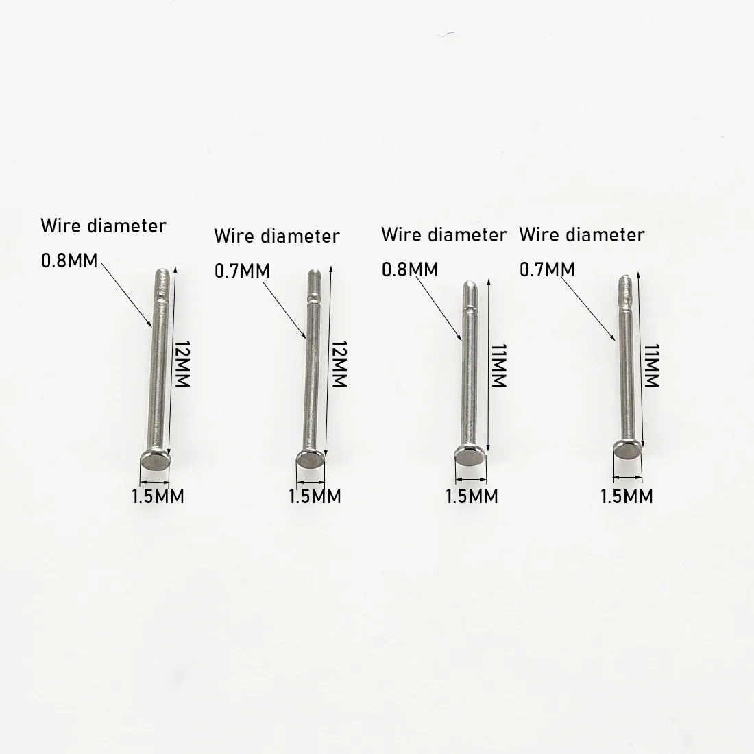 300Pcs 304 Stainless Steel Blank Earring Posts Silver Color 1.5MM Flat Pad Studs For DIY Jewelry Dangle Earrings Making Supplies