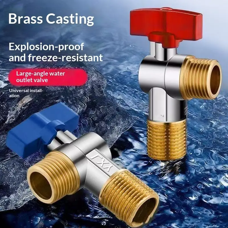 2Pcs Upgraded Copper Ball Valve Leakproof Full Opening Smooth Flow Shutoff Valve