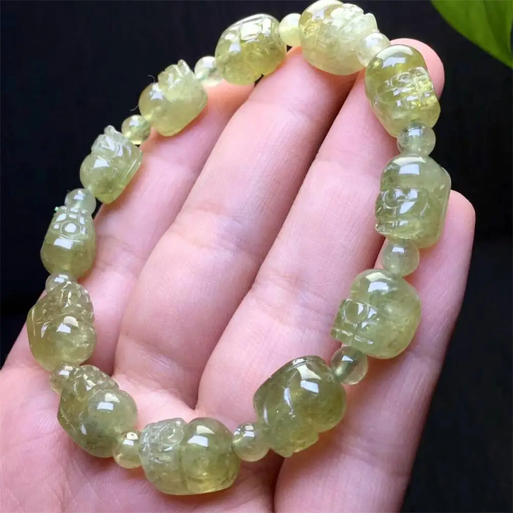 9MM Natural Tsavorite Quartz Pixiu Bracelet Mythical Animal Beads Crystal Quartz Fashion Jewelry Gift 1PCS