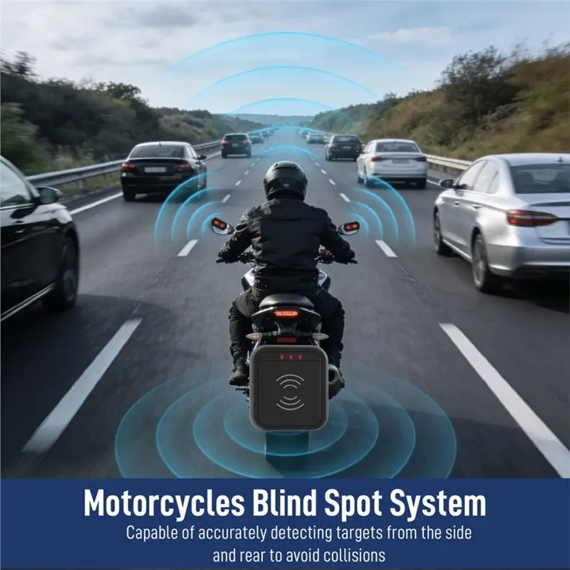 Blind Spot Monitor& Lane Change IP67 Waterproof Moto 60Ghz BSD Radar Safety Kit Motorcycle Warning System Motorbike Accessory