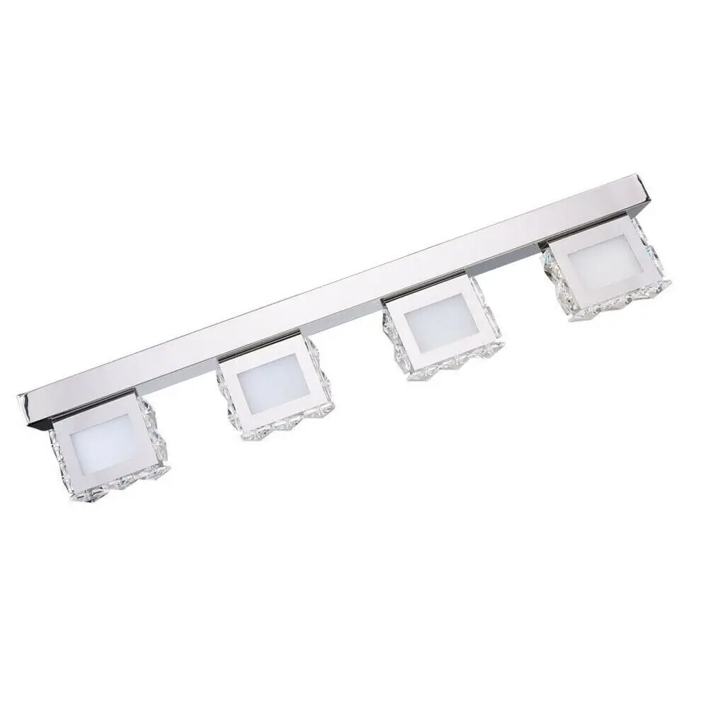 LED 4-Light Bathroom Vanity Light Fixture,Over Mirror Modern Crystal Wall Lamps