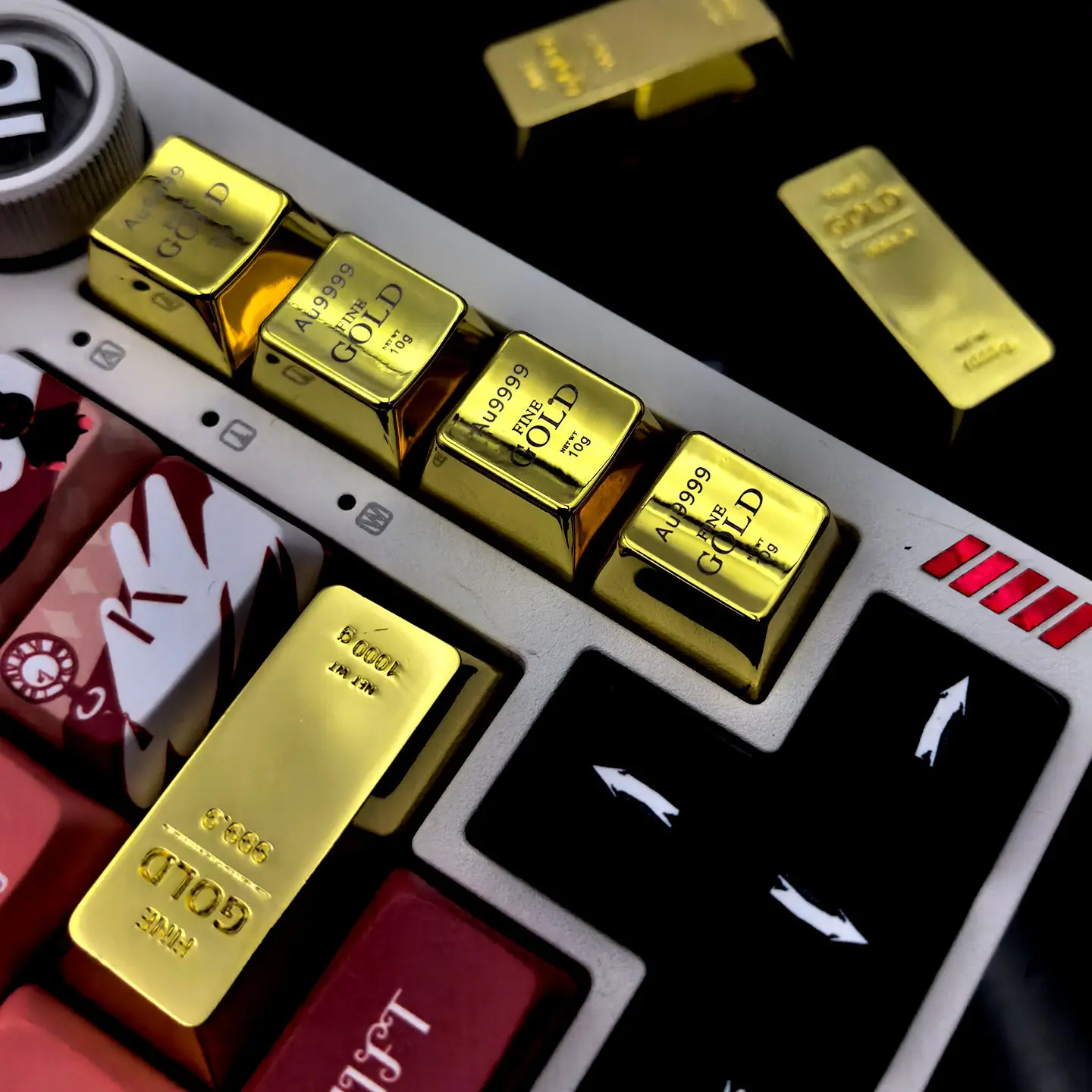 

Gold keycap metal material laser engraving personalized mechanical keyboard ESC decorative keyboard keycap