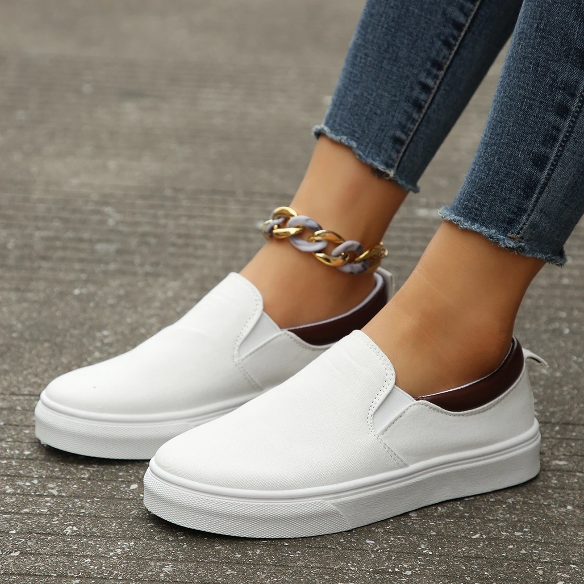 2023 New Hot Sale Women Platform Sneakers Solid Color Wedges Fashion Casual Shoes Comfortable Flats Outdoor Running Female Shoes