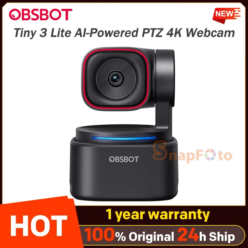 OBSBOT Tiny 3 Lite AI搭載空間オーディオ4Kウェブカメラ - AI