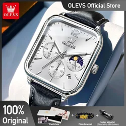 OLEVS 9914 Men's Watches Classic Original Quartz Watch for Man Leather Waterproof Wrist Watch  Chronograph Date Reloj Hombre