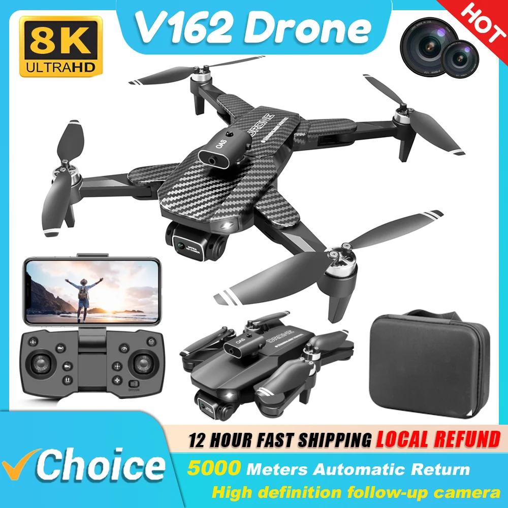 2024 New V162 Drone 2.4G WIFI Mini Drone 4k Professional Obstacle Avoidance Helicopter Remote Control Quadcopter RC Drone Toys