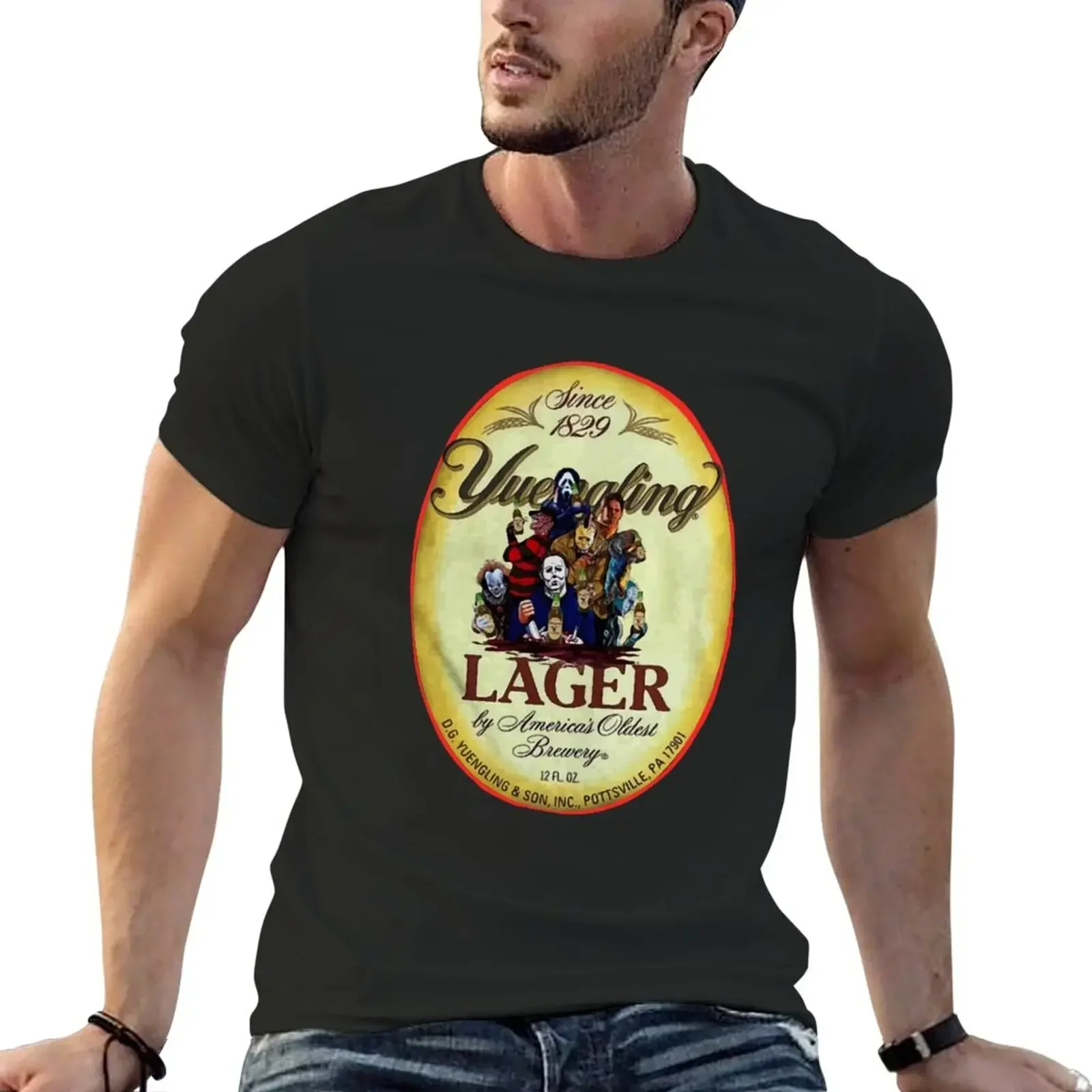 Beer Halloween Since 1829 Yuengling Lager by Americas Oldest Brewery T-Shirt customs hippie clothes Short sleeve tee men