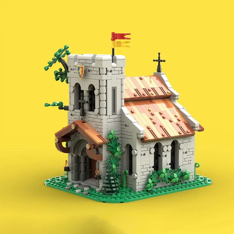 Medievale Street View modello MOC Building Bricks Lion Castle Church tecnologia modulare regali vacanze assemblare giocattoli per bambini vestito