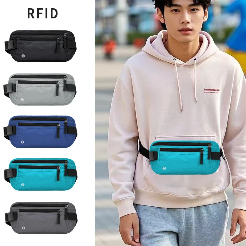 

Поясная сумка для путешествий, тонкий кошелек для денег и паспорта с RFID-защитой, невидимый дорожный кошелек, скрытая поясная сумка для мужчин и женщин