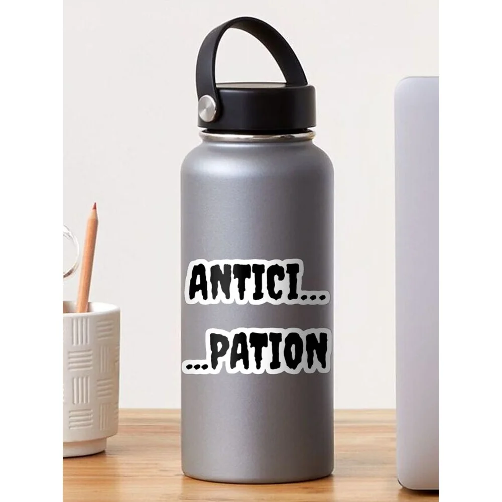 Anticipation (Black) Sticker for Laptop Decor Bedroom Car Cute Cartoon Art Fashionable Public Suitcase