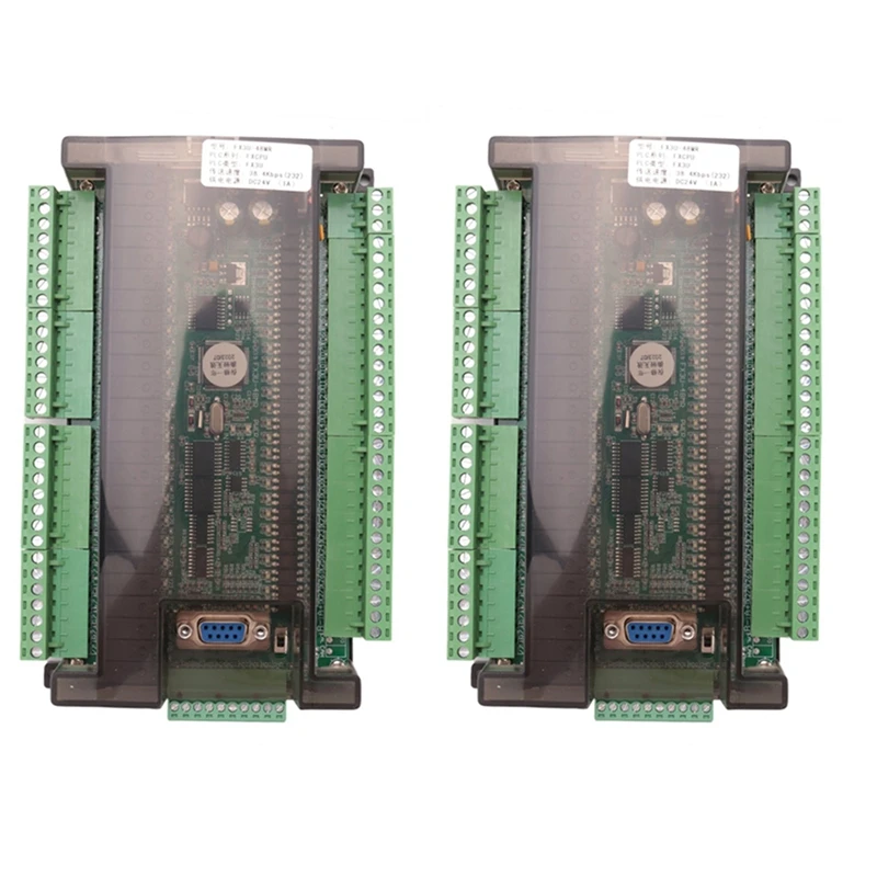 HOT SALE 2X FX3U 48MR RS485 RTC (Real Time Clock) 24 Input 24 Relay Output 6 Analog Input 2 Analog Output Plc Controller