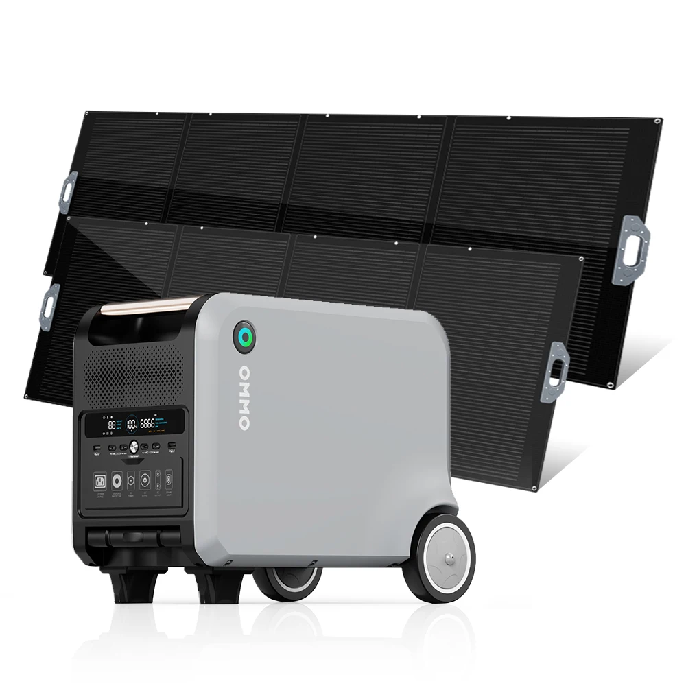 OMMO OM-PV200Z High Efficiency 200W All Black Foldable Solar Panel Portable Solar Kit For Outdoor Power Station