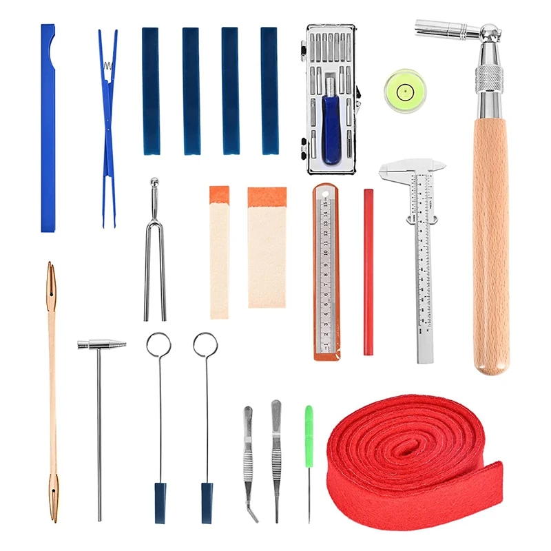 

Piano Tuning Kit,Professional Piano Tuner Tools Set Universal DIY Piano Tuning Tools Piano Repairing Accessories