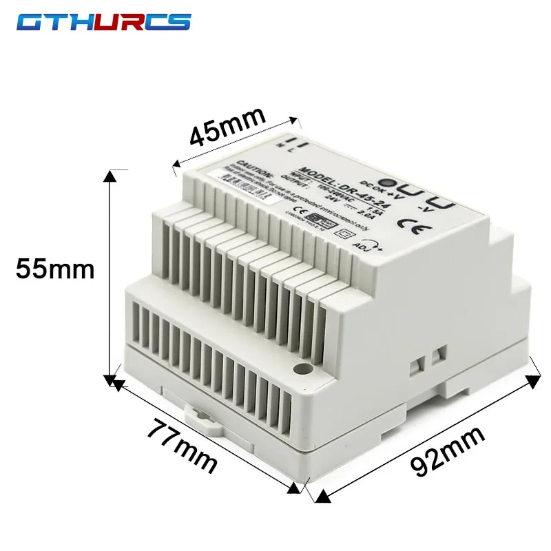 DR-15 DR-30 DR-45 DR-60 -5/12/15/24 15W 30W 45W 60W Single Output 5V 12V 15V 24V Industrial Din Rail Power Supply Switch