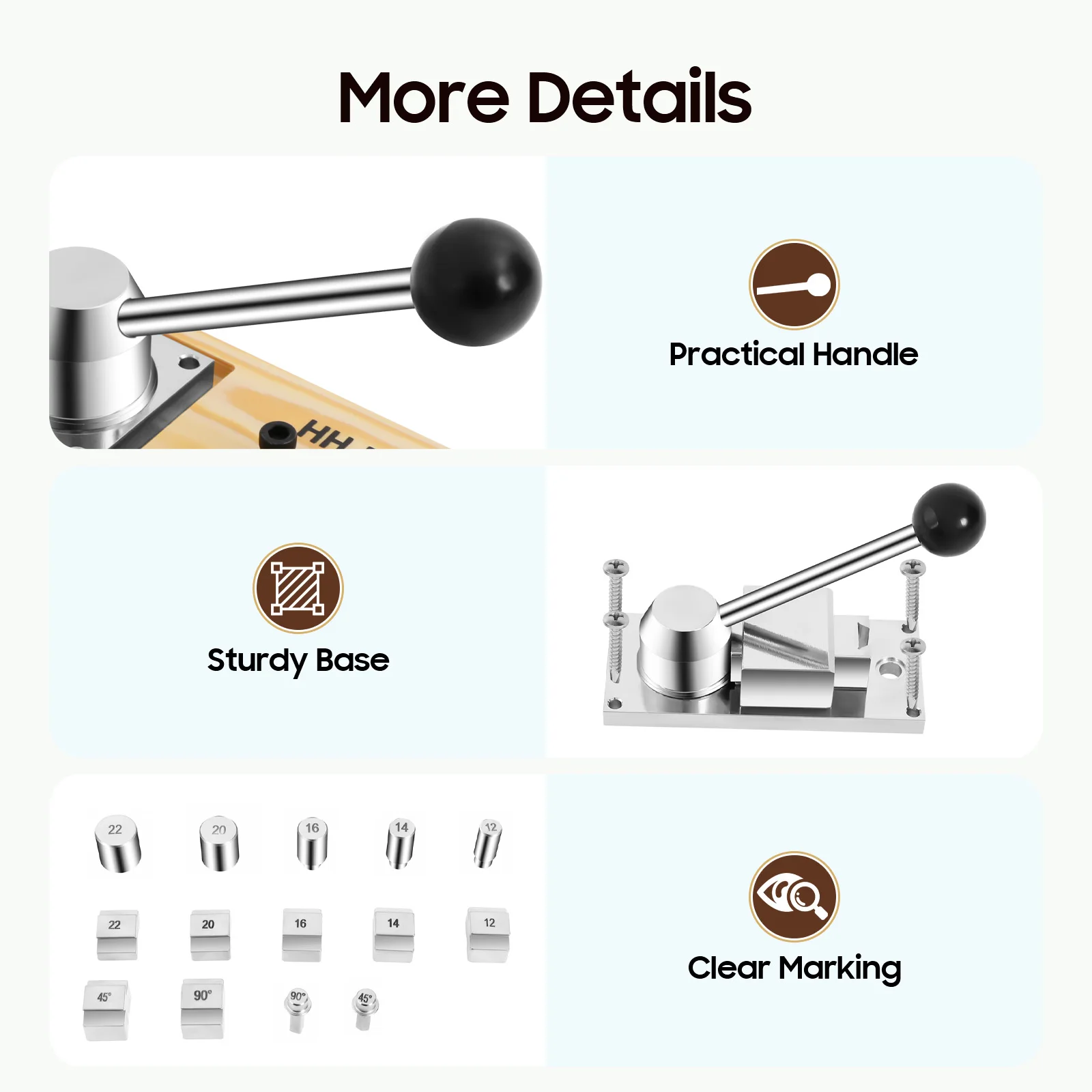 7 in 1 Multiple Sizes Ring-bending Tool with Clear Marking and Practical Handle for Earrings, Gold, Silver, and Copper Rings