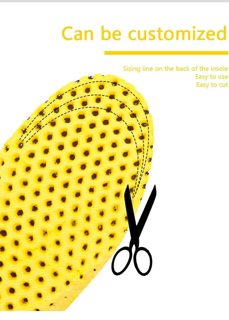 1 Paar weiche Schuheinlagen Waben atmungsaktive Sohle Memory Foam Einlegesohlen für Turnschuhe elastische Schuhe Pad Kissen Fuß Einsatz – Detail 5