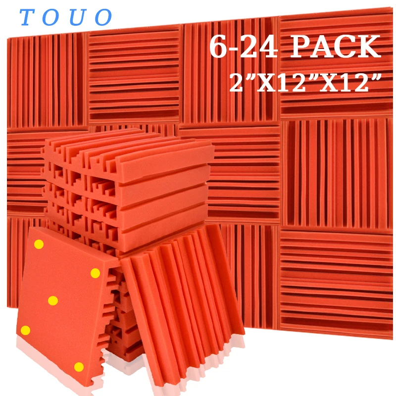 

TOUO 6 12 24 Pcs Broadband Acoustic Foams Studio High Density Acoustic Treatment Soundproof Insulation Sound Absorbing Material