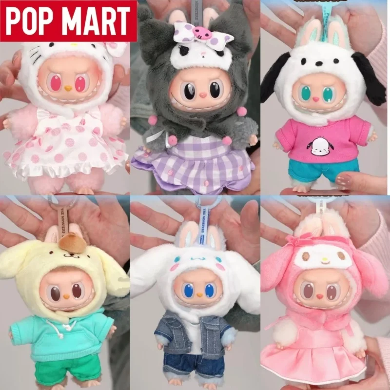 

POP MART The Monsters Labubu X Sanrio Characters Series: Коллекционная плюшевая фигурка-сюрприз (Blind Box) — мультяшная аниме-игрушка для рабочего стола, подарок на день рождения для детей