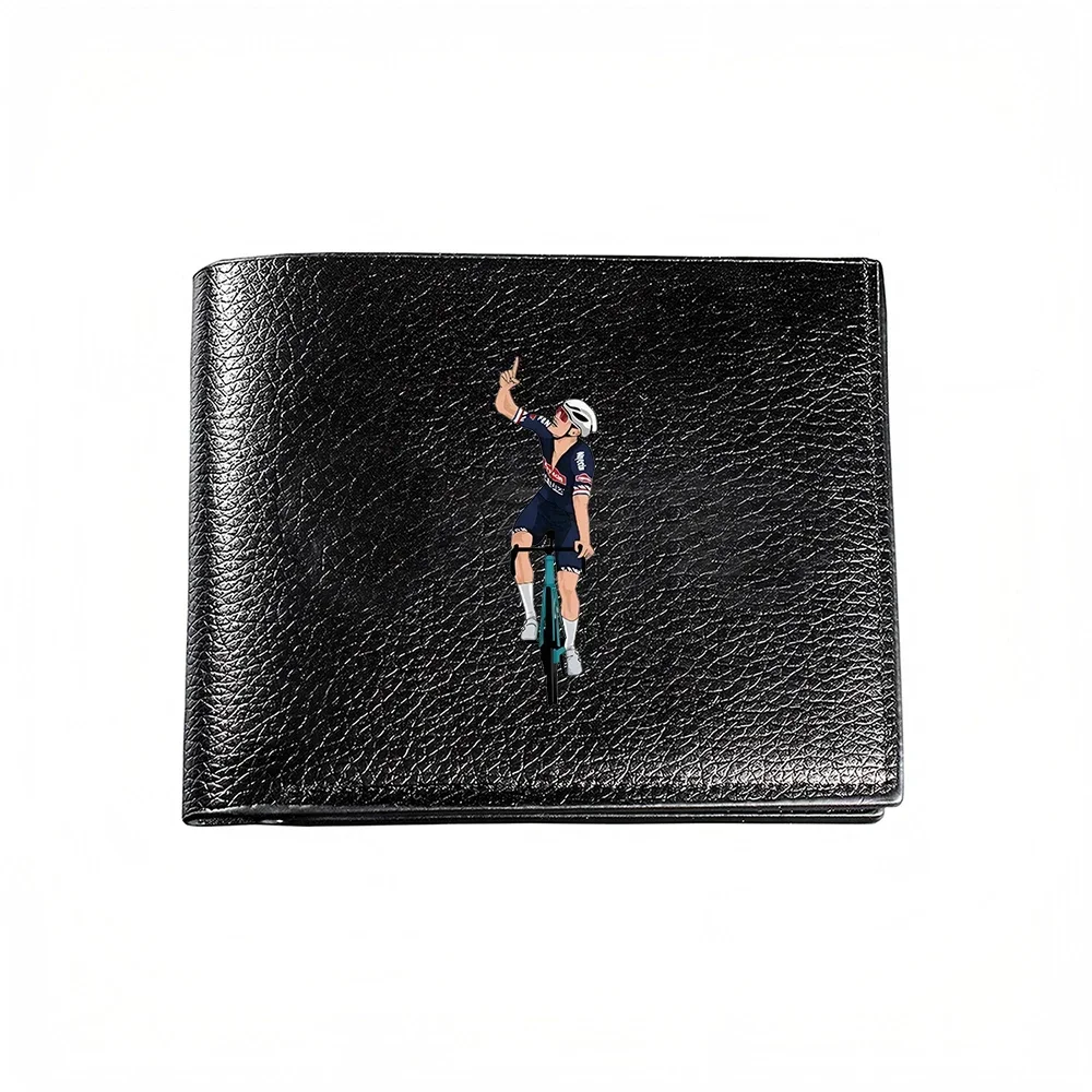 Cyclist Riding On Road With Helmet And Gloves Fashionable Men S Wallet Card Holder Casual Business Style Print Design