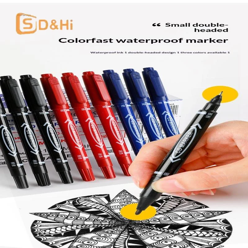 10Pcs Plastic Double-Tip Permanent Paint Marker Pens Ink For Plastic Wood Stone Metal Glass Doodling Marking Graffiti Art Set