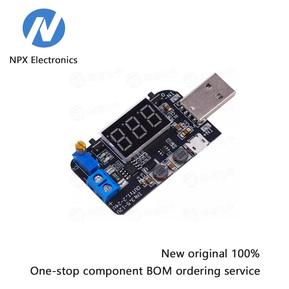 

Регулируемый понижающий USB-модуль стабилизации напряжения источника питания для преобразования от 5 В до 3,3 В, 9 В, 12 В, 18 В, 24 В,