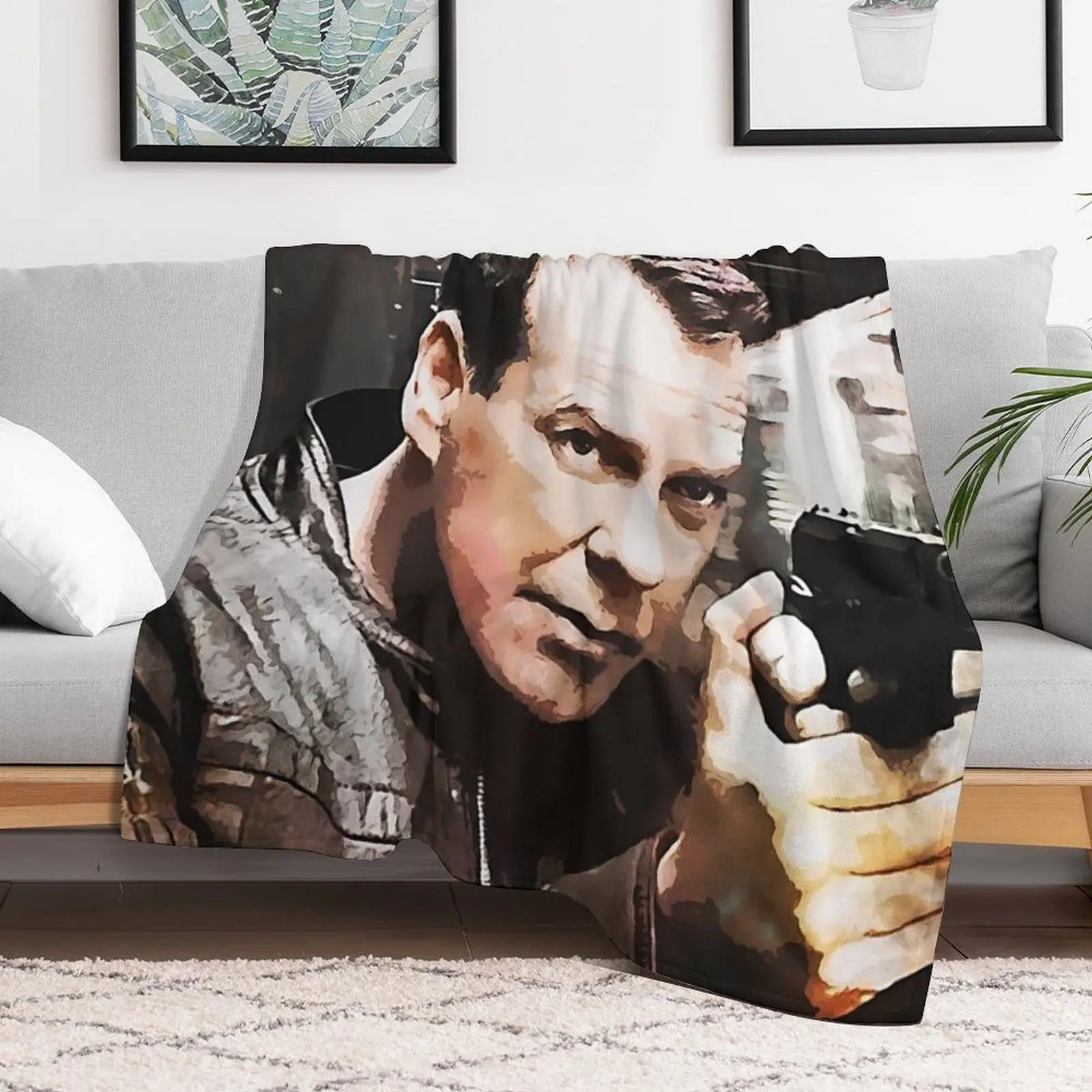 Jack Bauer Portrait Throw Blanket