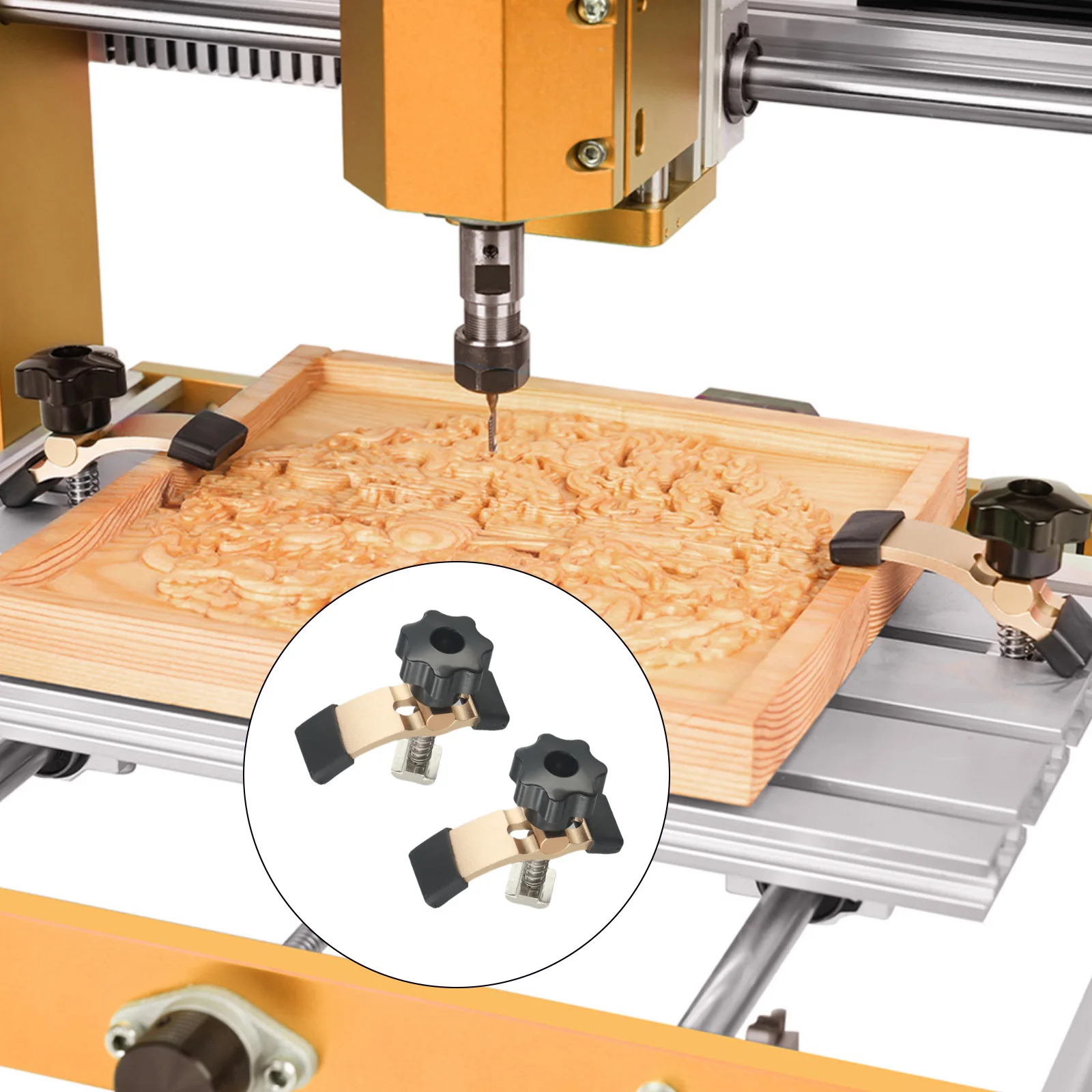 

For Benchtop CNC Machines CNC Router Clamps Durability And Wear Resistance Material Thickness Up To 1.77 Inches