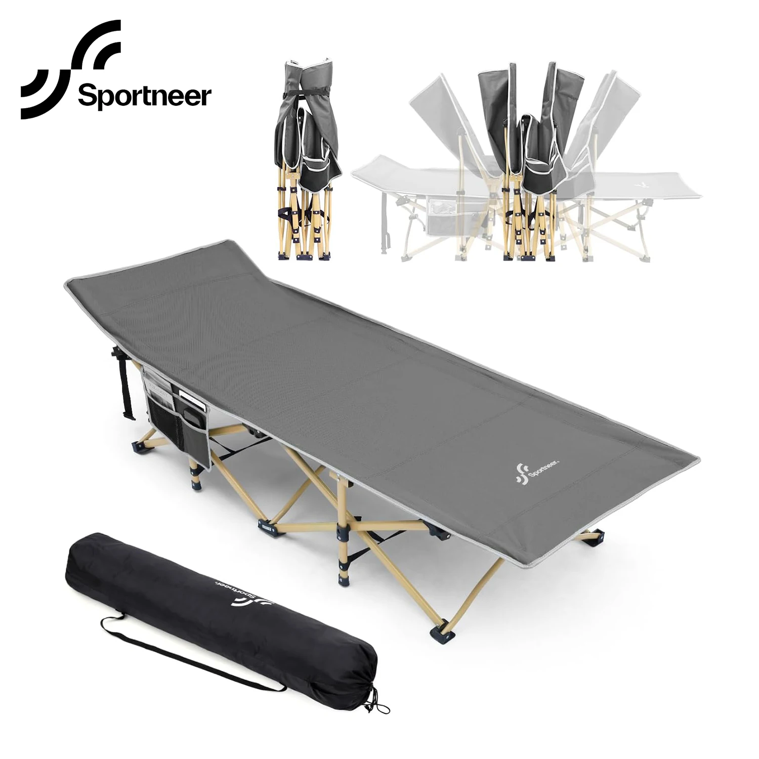 [Domestic delivery will arrive within 3 days] Sportneer Camping Bed Folding Camping Bed Outdoor Camping Travel Carribag and include 2 side pockets