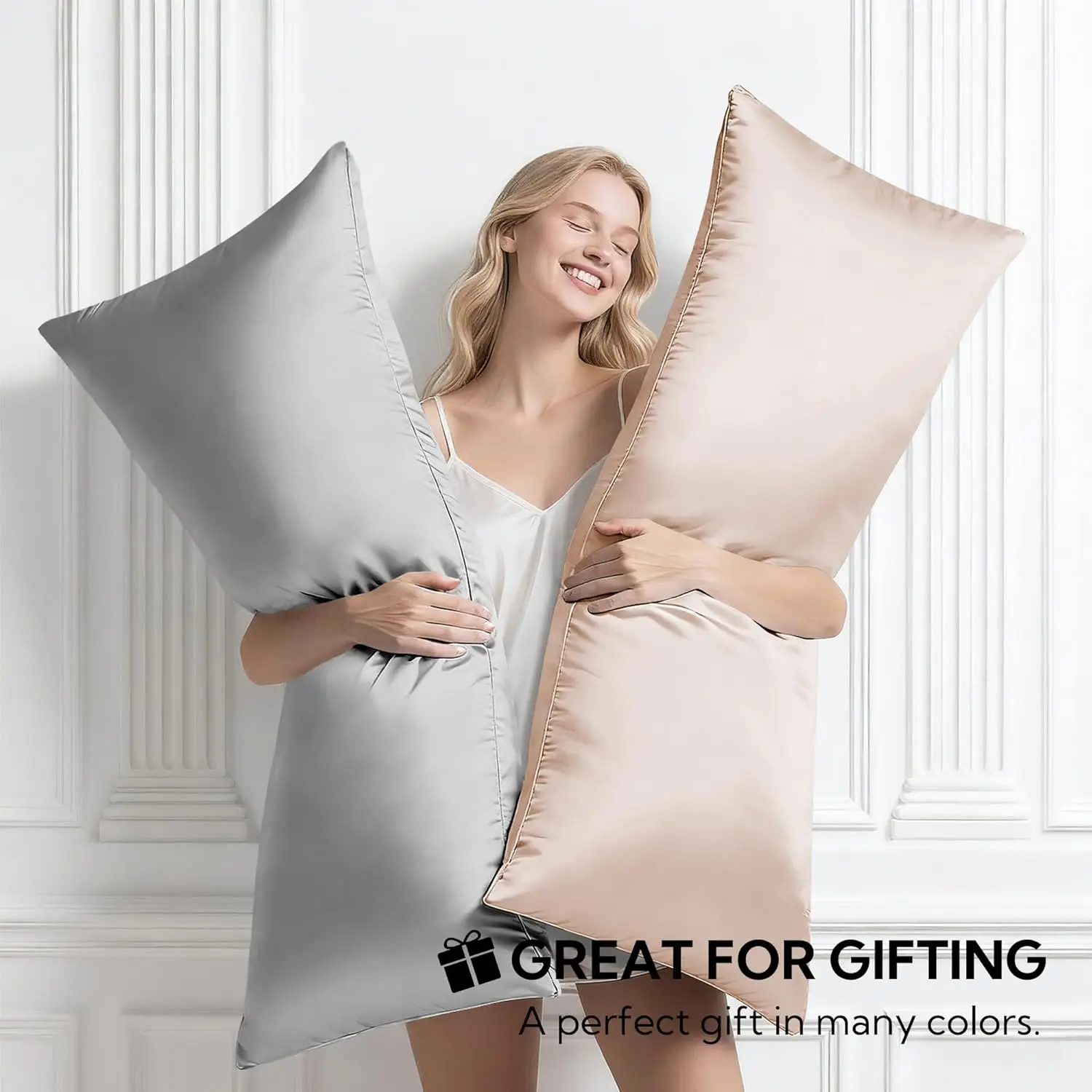 Pack of 1 Satin Body Pillow Cover, Soft and Breathable Body Pillow Case Cooling and Silky Long Pillowcase for Hair and Skin