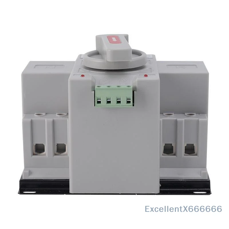 220V 50/60Hz Dual Power Manual Changeover Switch 2P 63A Stable Circuit Breaker for Off Grid Solar Power System Use