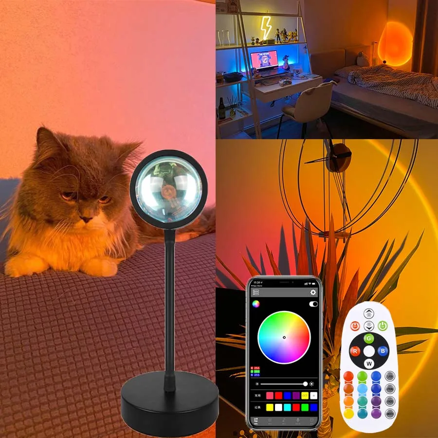 

Smart Sunset Lamp Tuya LED Night Ligh USB RGB Room Atmosphere Decor Light Smart Life APP Remote Control Bedroom Background Decor