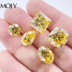 MOJY Multi-shape Lemon Yellow Moissanite Stone with Certificate Waist Code Diamond Gemstone Excellent Custom Jewelry Making