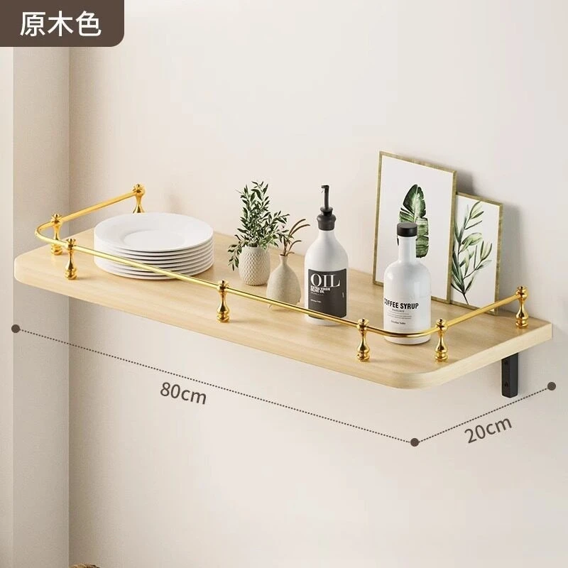 Wall shelf Hanging shelf Home decoration display stand Solid wood multi-layer creative wall hanging bookshelf One word baffle