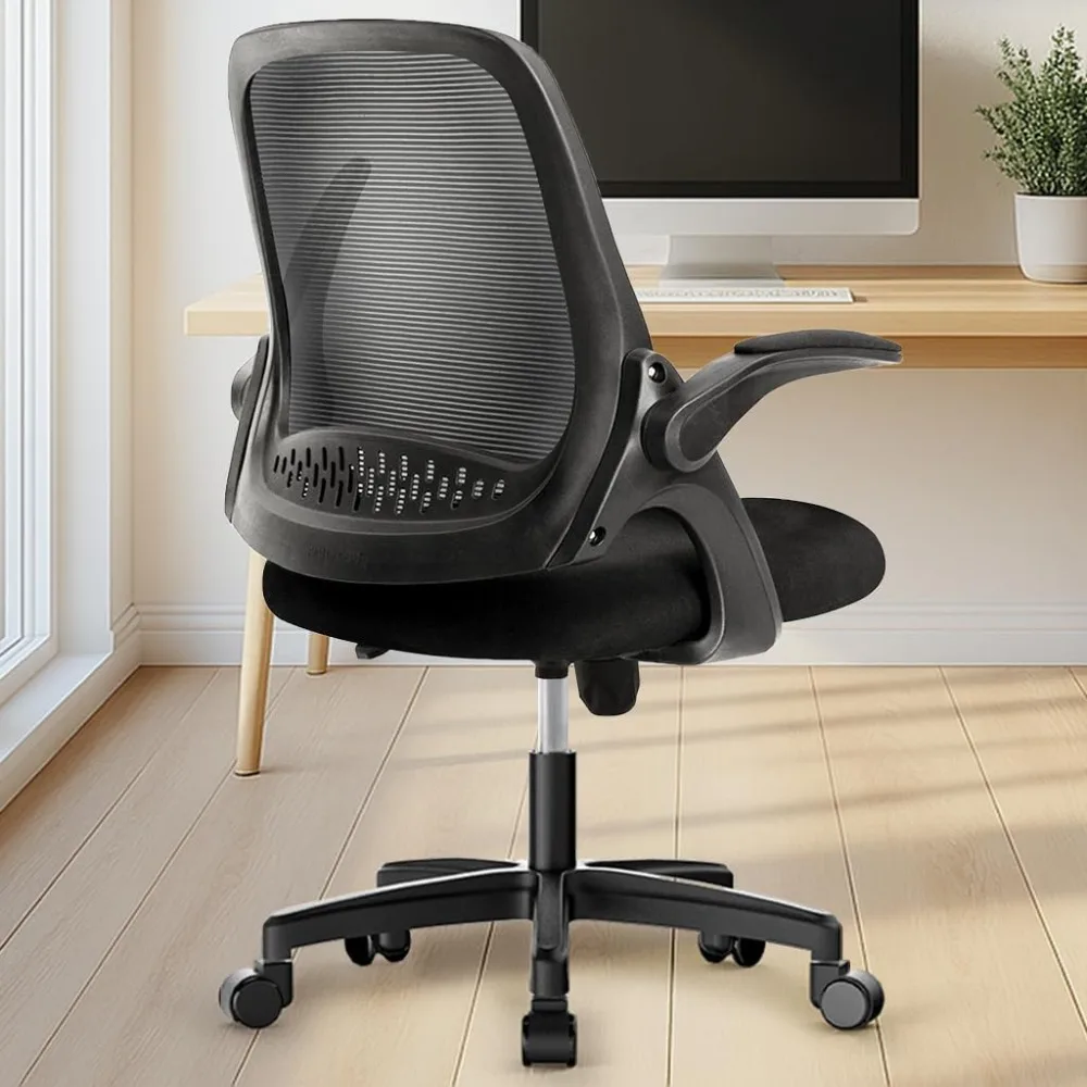

Office Desk Computer Gaming Chair with Executive Ergonomic Lumbar Back Support Flip-up Padded Armrest Adjustable Heigh